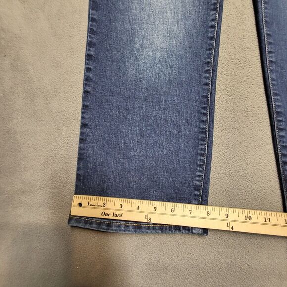 Arizona Jeans Mens 32x27 Blue Advanced Flex Straight Leg Distressed Denim - Picture 5 of 9
